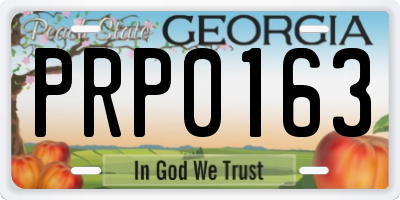 GA license plate PRP0163