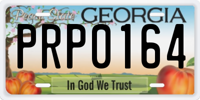GA license plate PRP0164