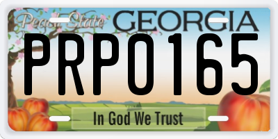 GA license plate PRP0165