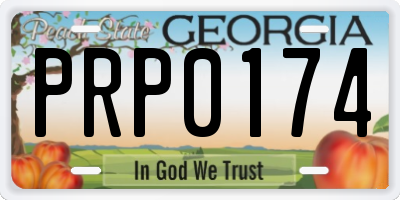 GA license plate PRP0174