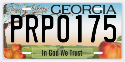 GA license plate PRP0175