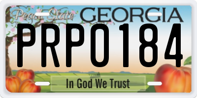 GA license plate PRP0184