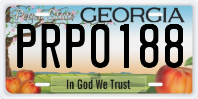GA license plate PRP0188
