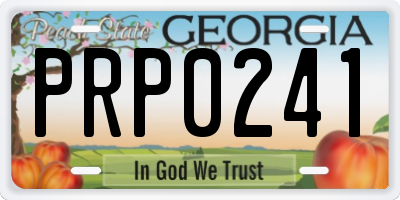 GA license plate PRP0241