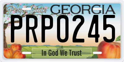 GA license plate PRP0245