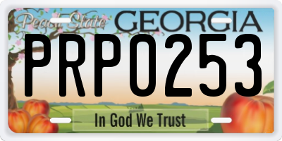 GA license plate PRP0253