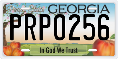 GA license plate PRP0256
