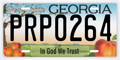 GA license plate PRP0264
