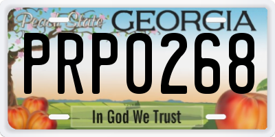 GA license plate PRP0268