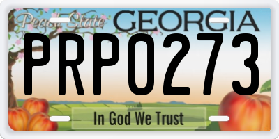 GA license plate PRP0273
