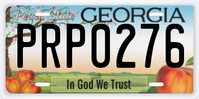 GA license plate PRP0276