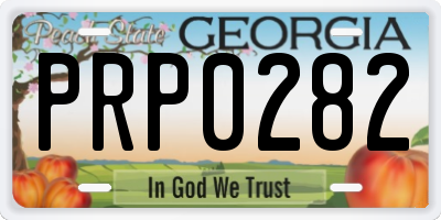 GA license plate PRP0282