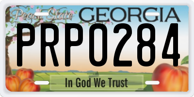 GA license plate PRP0284