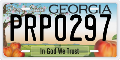 GA license plate PRP0297