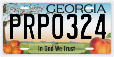 GA license plate PRP0324