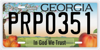 GA license plate PRP0351
