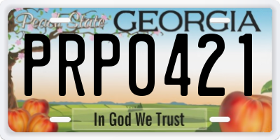 GA license plate PRP0421