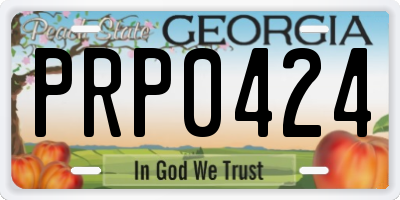 GA license plate PRP0424