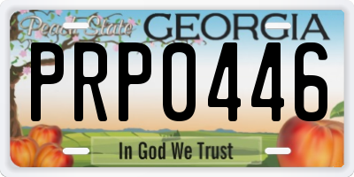 GA license plate PRP0446