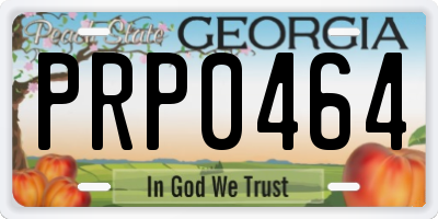 GA license plate PRP0464