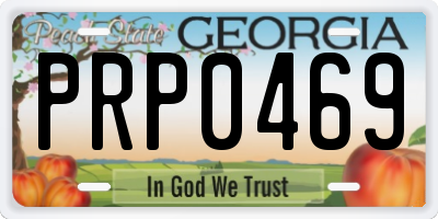 GA license plate PRP0469