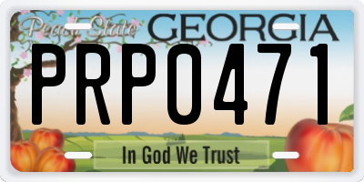 GA license plate PRP0471