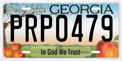 GA license plate PRP0479
