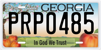 GA license plate PRP0485