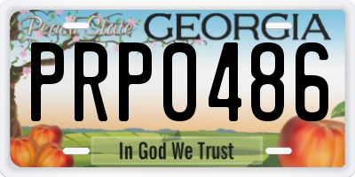 GA license plate PRP0486