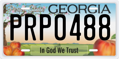 GA license plate PRP0488