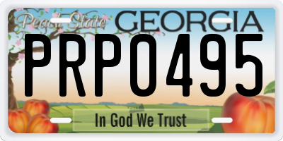GA license plate PRP0495