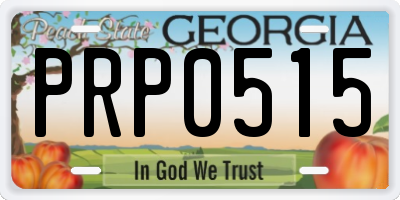 GA license plate PRP0515
