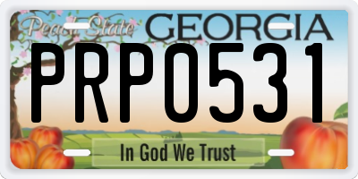 GA license plate PRP0531