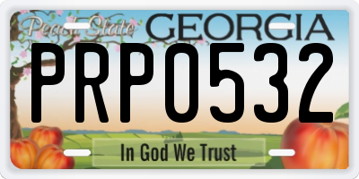 GA license plate PRP0532