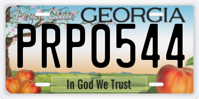 GA license plate PRP0544