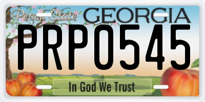 GA license plate PRP0545