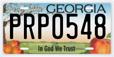 GA license plate PRP0548
