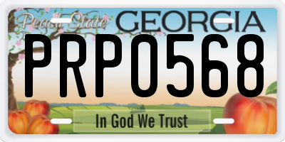 GA license plate PRP0568