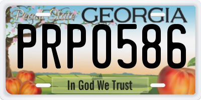 GA license plate PRP0586