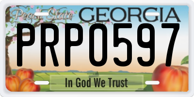 GA license plate PRP0597