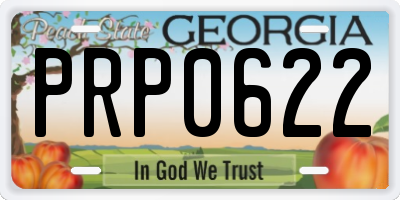 GA license plate PRP0622