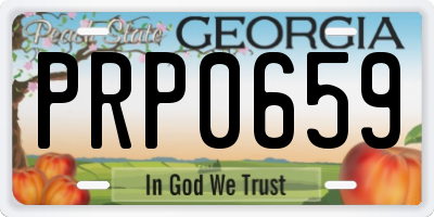 GA license plate PRP0659