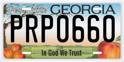 GA license plate PRP0660