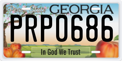 GA license plate PRP0686