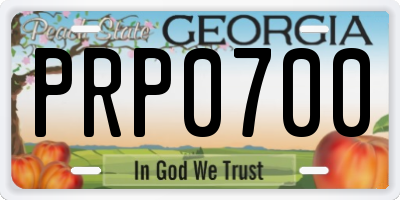 GA license plate PRP0700