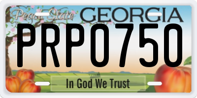 GA license plate PRP0750