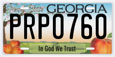 GA license plate PRP0760