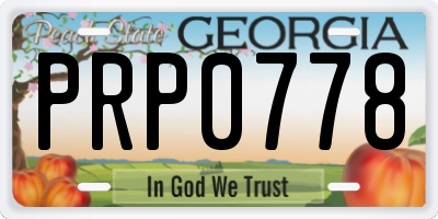 GA license plate PRP0778