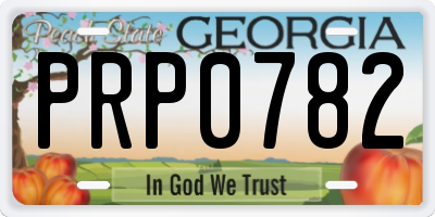 GA license plate PRP0782