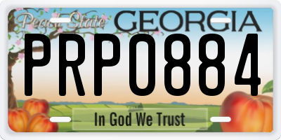 GA license plate PRP0884